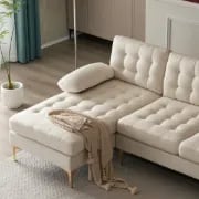 Picture of Guevara U-Shaped 3-Piece Sectional – Natural Wood Base