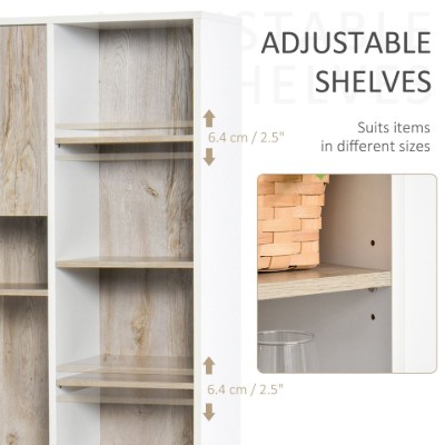 Silia Kitchen Unit – Natural Wood Design with Open and Closed Storage