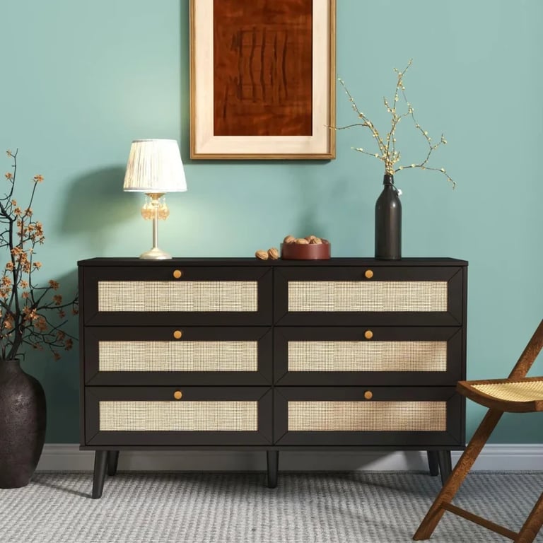 Picture of Maven – Black Rattan 6-Drawer Chest