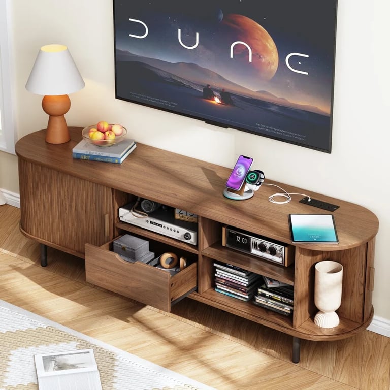 Rivano Modern TV Unit with Contemporary Design – Natural Wood
