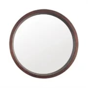 Round Wood Wall Mirror