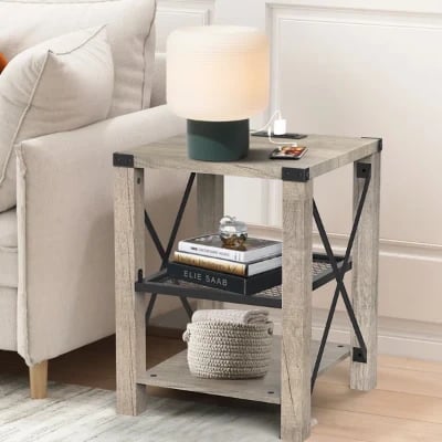 صورة طاولة جانبية خشب طبيعي -سيليا