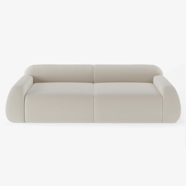 Picture of Lunea Cloud Sofa – Modular 3-Seater with Natural Wood Base