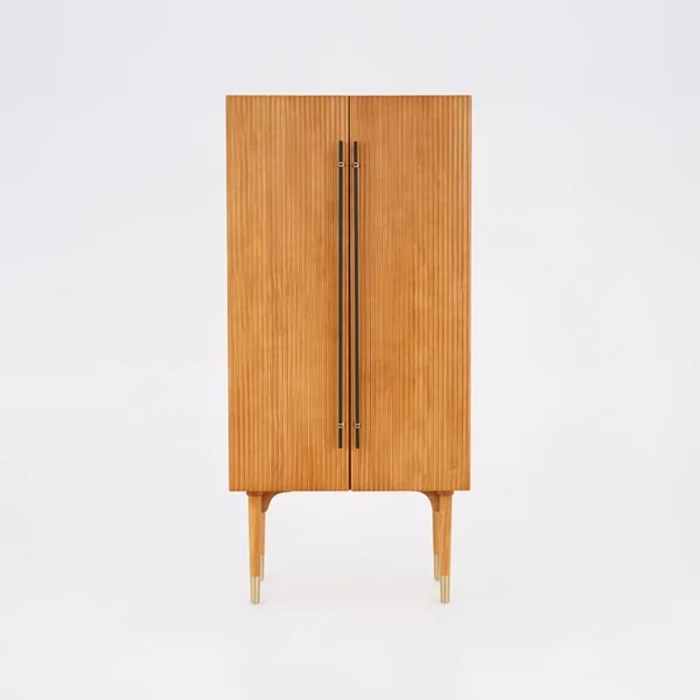 Picture of Levie Natural wood Wardrobe with 2 doors