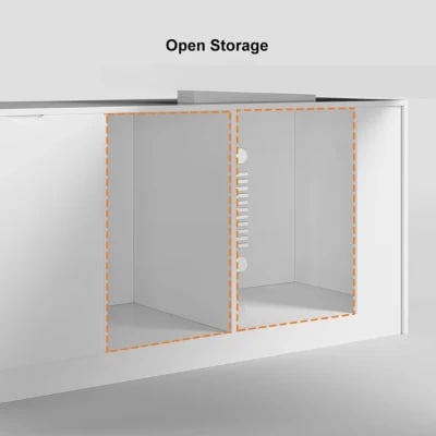 صورة جرانزي – مكتب تنفيذي على شكل ال مع وحدات تخزين – من الخشب الطبيعي