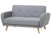 Éliane Convertible Sofa from natural wood legs  & Tufted Backrest.