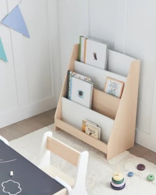 JoliNid Kids- Natural wood Bookshelf.