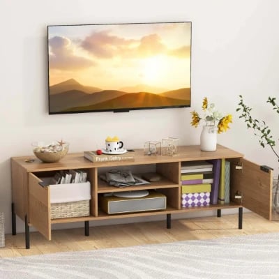 Picture of Nori Natural Wood TV Unit – Dual Cabinets