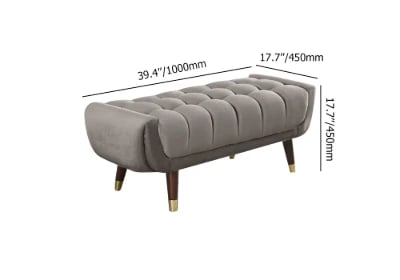 Auriel – Tufted Upholstered Bench with Natural Wood Legs