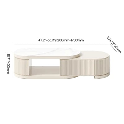 Picture of Eclipse Oval Extendable Coffee Table – Natural Wood