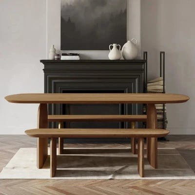 Picture of Nero Natural  Wood Dining Bench – Durable Elegance