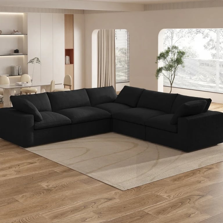 Picture of Delansy L-Shaped Sectional Natural wood