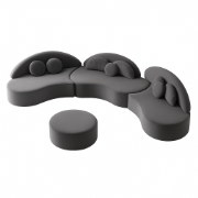 Picture of Rotana Curved Floor Sectional Sofa – Artistic 3-Piece Design