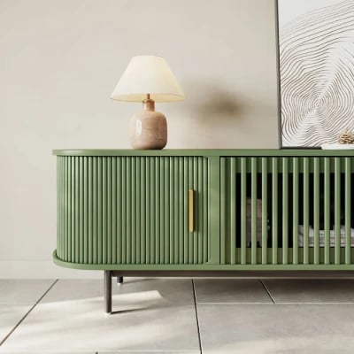 Valeno – Practical TV Unit – Natural Wood with Metal Legs