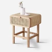 Picture of Amélie - Natural Wood & Rattan Side Table