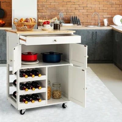 Asac Rolling Kitchen Island with Storage