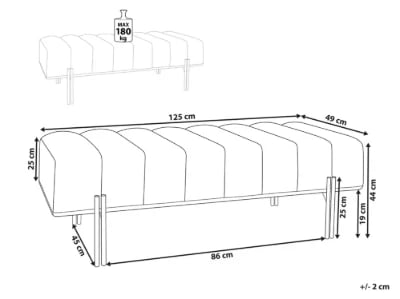 Picture of Ottoman  Velours - Natural wood.