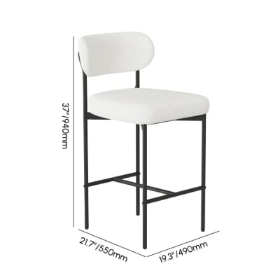 Vellor Upholstered Counter Stool – Black Frame