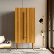 Picture of Levie Natural wood Wardrobe with 2 doors