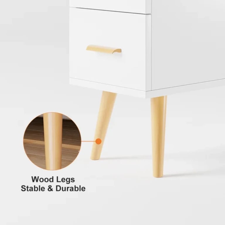 Picture of Monumo Natural Wood Side table  - 2 drawers