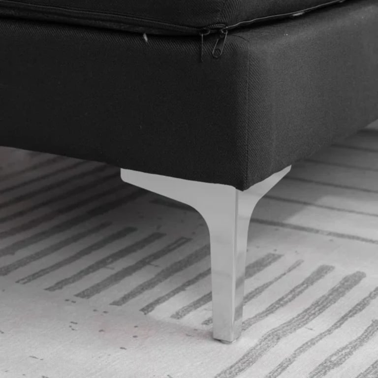 صورة مودين كنبة ركنية على شكل حرف الـ – بقاعدة من الخشب الطبيعي