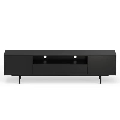 Noiré TV Stand with a Minimal Design – Natural Wood & Metal Legs