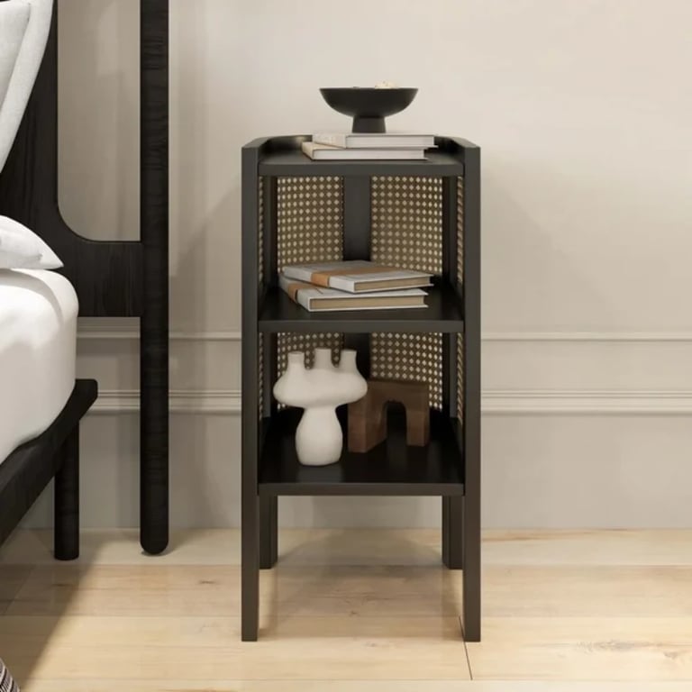 Picture of Klay Rattan Nightstand with natural wood
