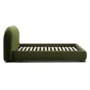 صورة جينوا – سرير مُنجّد مع مسند رأس دائري – خشب طبيعي