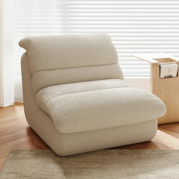Picture of Nuvra Natural Wood Lounge Chair – Ultra-Plush Modern Curve