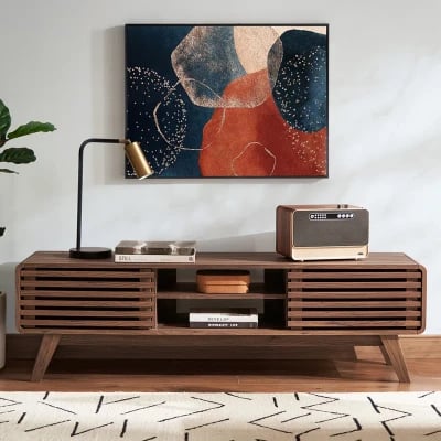 Picture of Valera Modern TV Stand with Practical Design – Natural Wood
