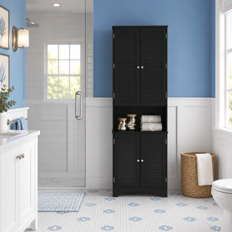 Picture of Aremiah Natural wood Bathroom cabinet