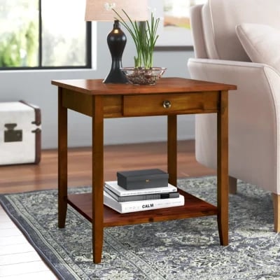 Picture of Aidan Natural wood side table - One drawer