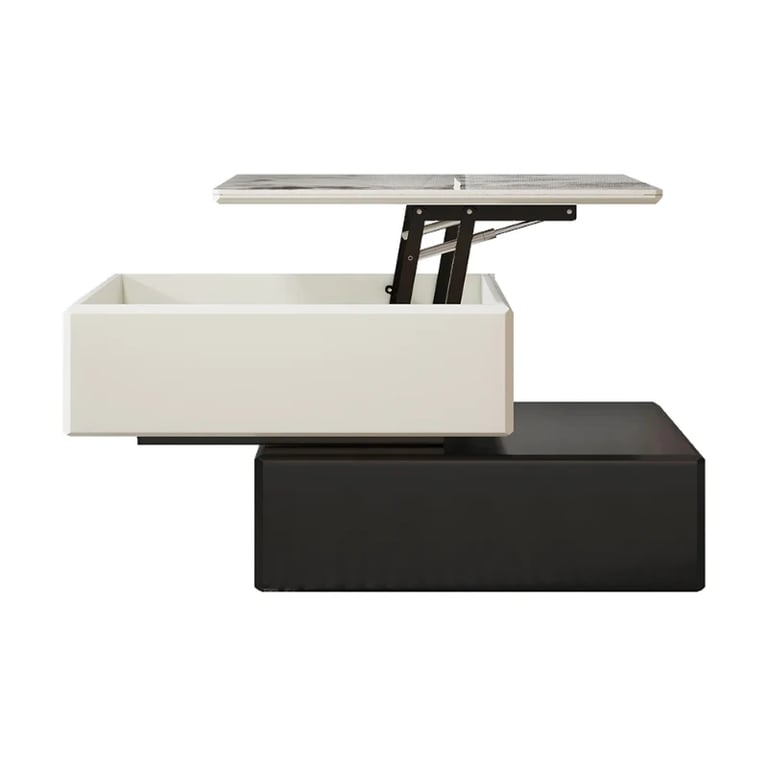 صورة طاولة القهوة إليفيا بسطح قابل للرفع – وظائف ذكية بتصميم من الخشب الطبيعي