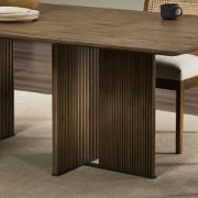 Novira Dining Table – Modern Fluted Design | Natural Wood