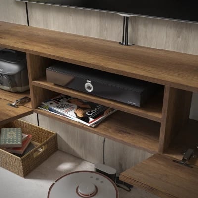 صورة أڤيرو وحدة تلفزيون جدارية – خشب طبيعي