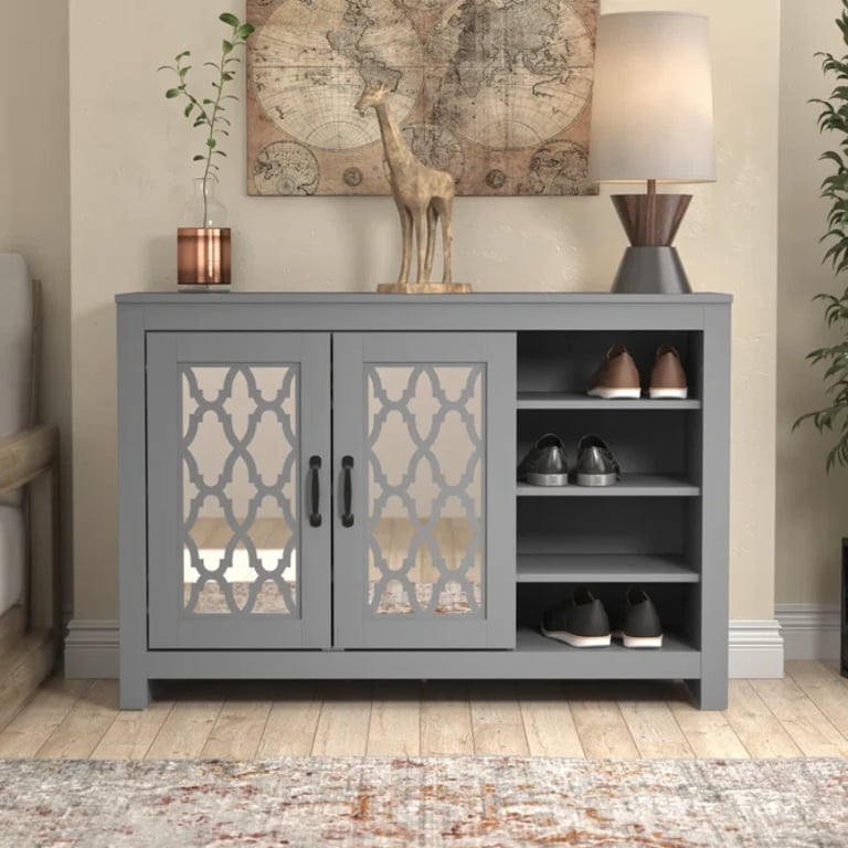 Gray Abbie-May 16 Pair Shoe Storage Cabinet