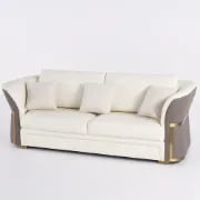 Aveline Sofa Set – 3-Seater Sofa & 2 Armchairs with Elegant Gold Accents
