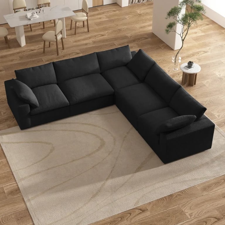Picture of Delansy L-Shaped Sectional Natural wood