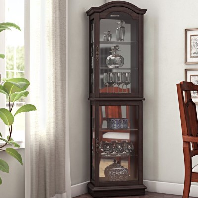 Ping Display Cabinet with Lighting – Natural Wood