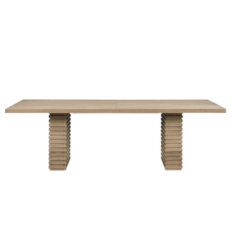 Elvara Dining Set – Natural Wood with Upholstered Chairs