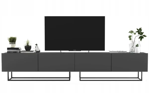 Picture of Noir TV Console – Modern Black Media Unit with Metal Frame