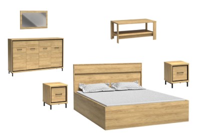 Picture of Verona Complete Modern Bedroom Set – Natural Wood