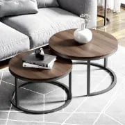 Picture of Fero Modern Natural Wood Coffee Table - 2 pieces