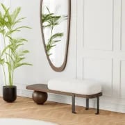 Picture of Orin – Elegant Modern Bench – Natural Wood with Metal Legs