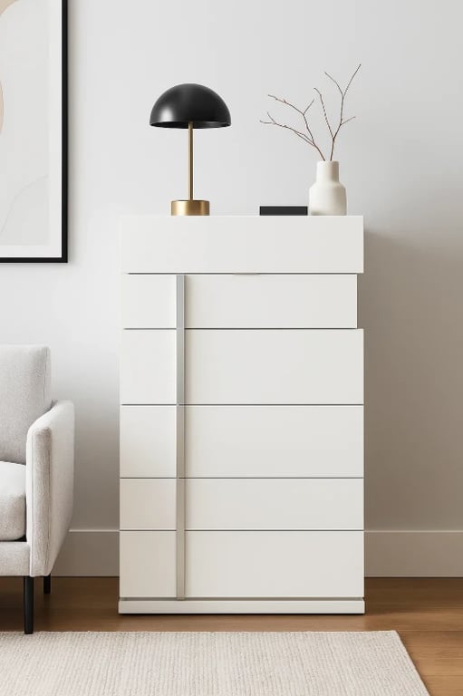 Picture of Clear Modern 5 Drawers Chest and Dresser