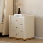 صورة طاولة غرفة نوم خشب طبيعي 3 درج - سيرينفي