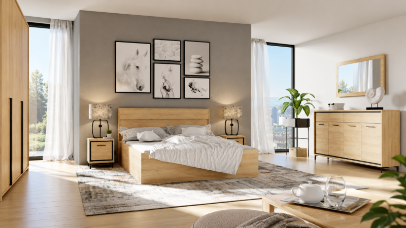 Picture of Verona Complete Modern Bedroom Set – Natural Wood