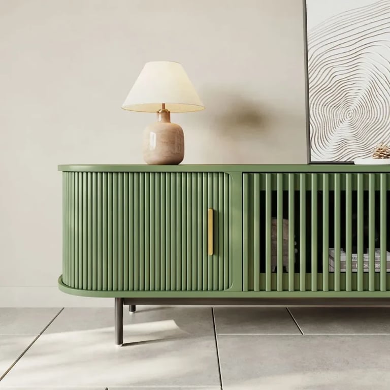 Valeno – Practical TV Unit – Natural Wood with Metal Legs