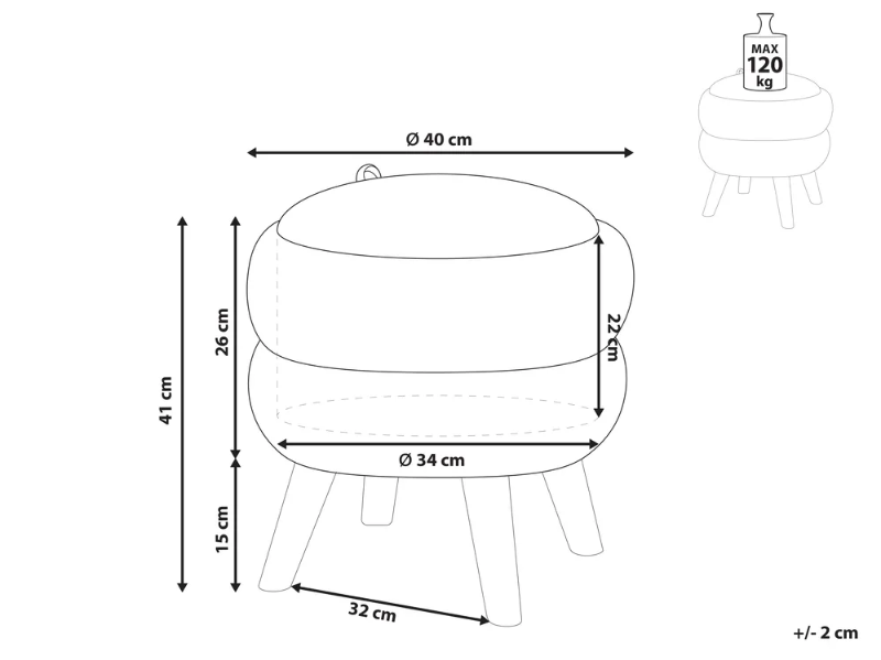 Picture of Ottoman Cocoon - Natural wood