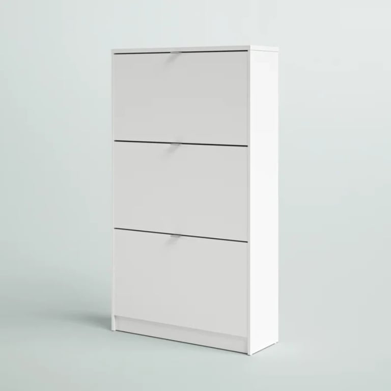 Dark Gray 18 Pairs Manufactured Wood Shoe Storage Cabinet